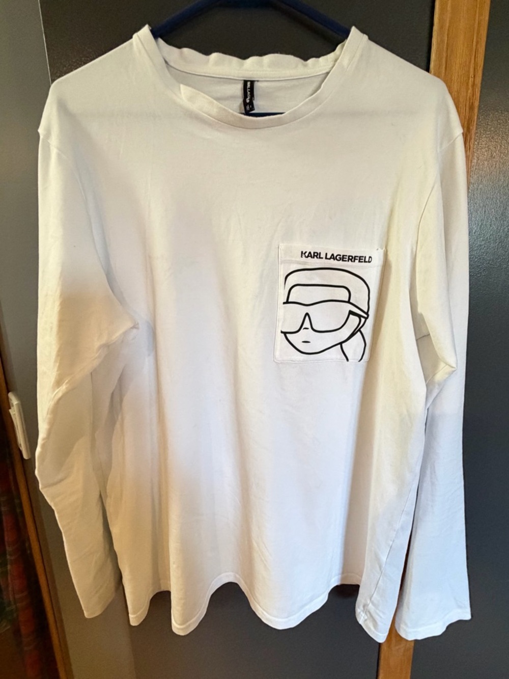 Karl Lagerfeld Black and White Logo Trim Tee